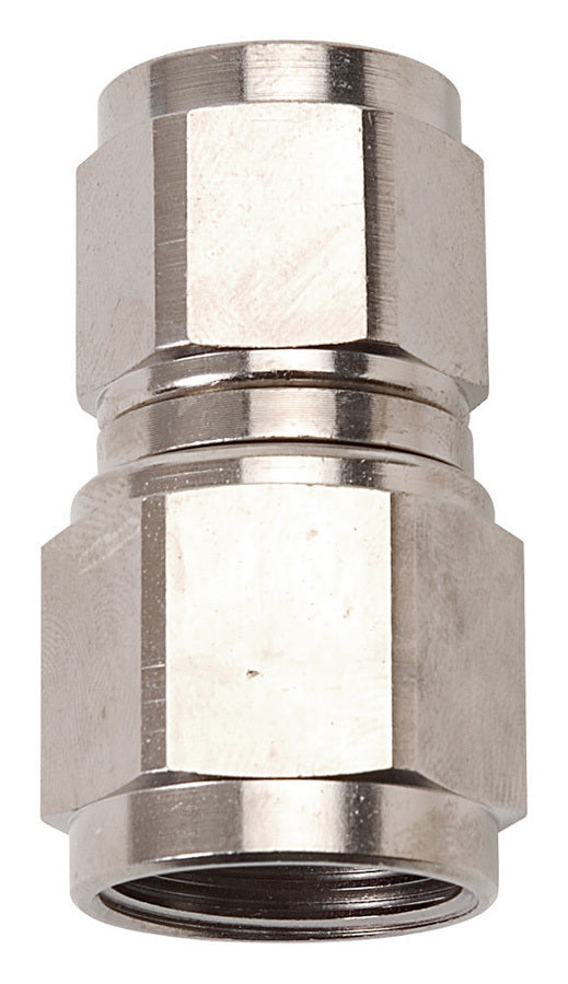 Russell Fitting - Adapter - Straight - 6 AN Female Swivel to 8 AN Female Swivel - Aluminum - Nickel Anodized - Each