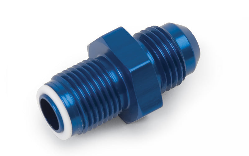 Russell Fitting - Adapter - Straight - 6 AN Male to 12 mm x 1.25 Male - Aluminum - Blue Anodized - Each