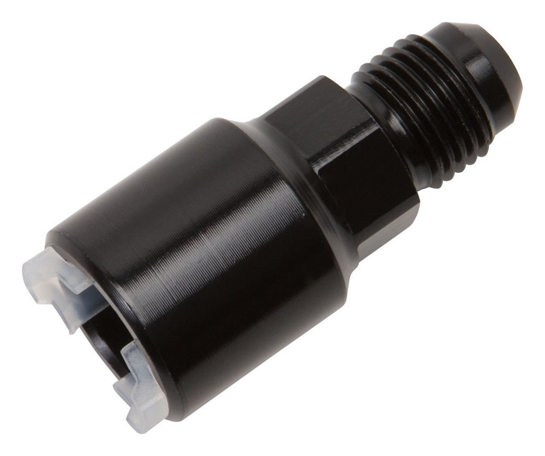Russell Fitting - Adapter - Straight - 6 AN Male to 5/16 in SAE Female Quick Disconnect - Aluminum - Black Anodized -