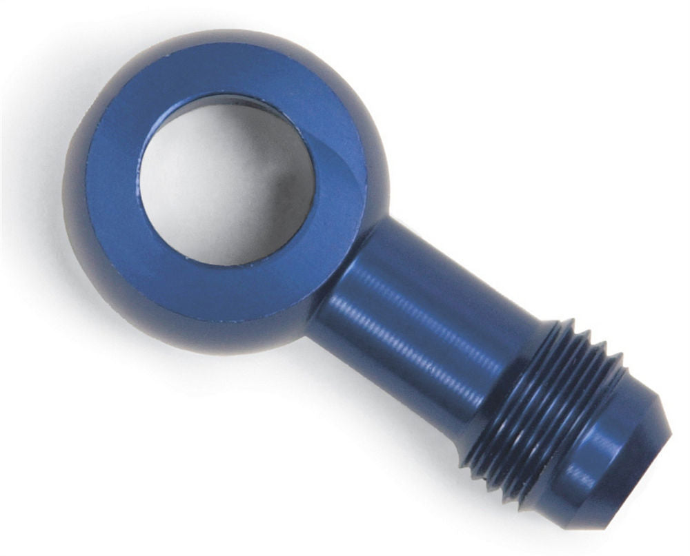 Russell Fitting - Adapter Banjo - Straight - 6 AN Male to 12 mm Banjo - Aluminum - Blue Anodized - Each