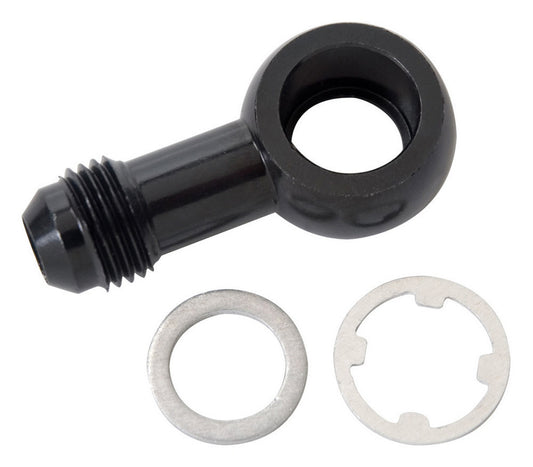 Russell Fitting - Adapter Banjo - Straight - 6 AN Male to 12 mm Banjo - Aluminum - Black Anodized - Each