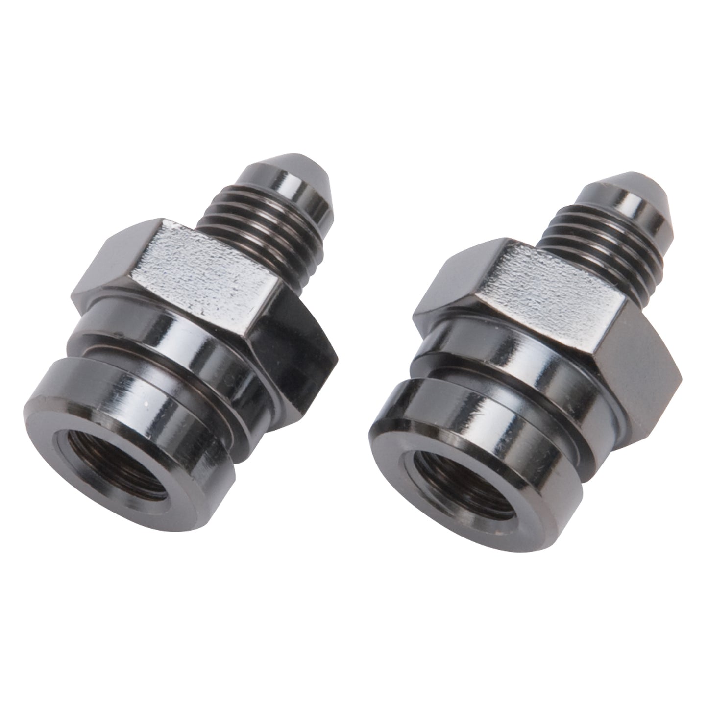 Russell Fitting - Adapter - Straight - 3/8-24 in Inverted Flare Female to 3 AN Male - Steel - Black Oxide - 3/16