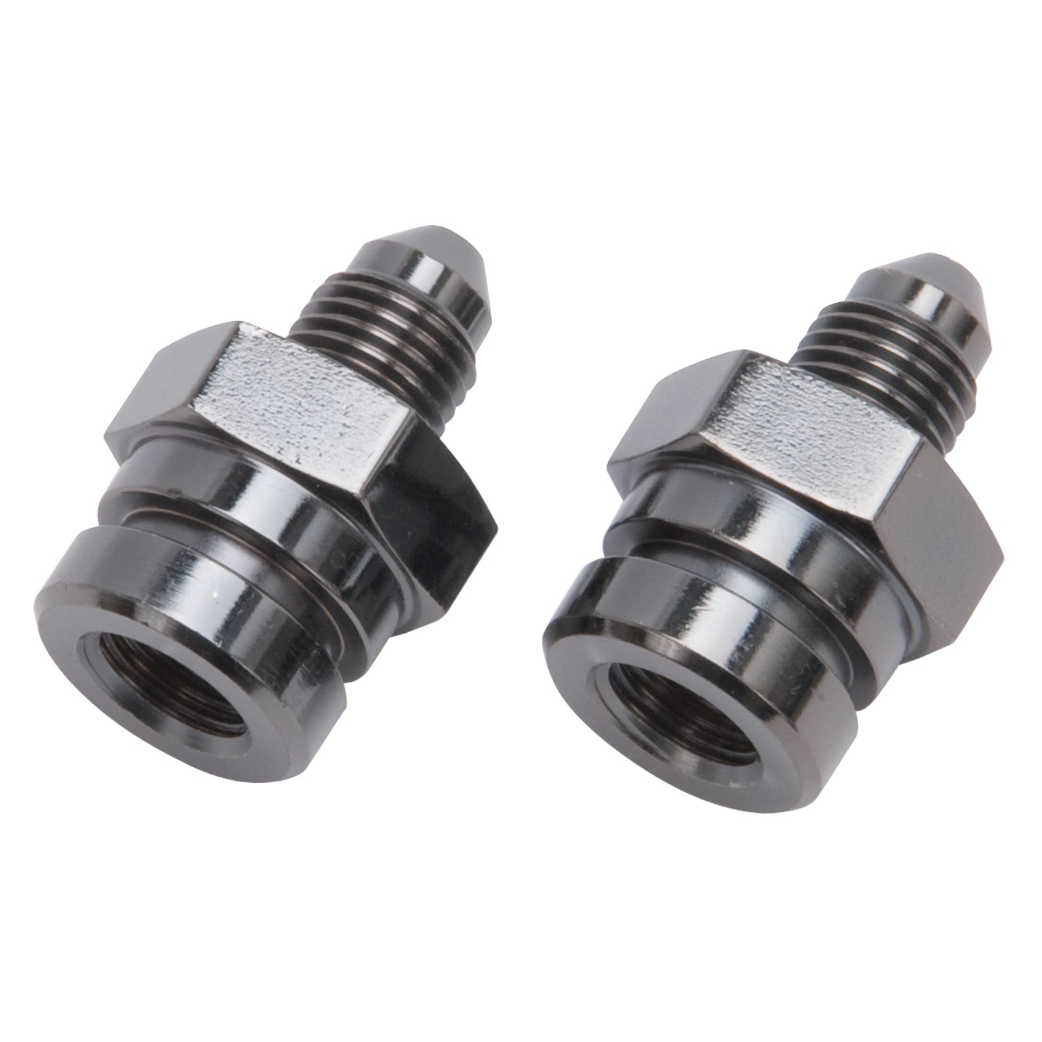 Russell Fitting - Adapter - Straight - 3/8-24 in Inverted Flare Female to 3 AN Male - Steel - Black Oxide - 3/16