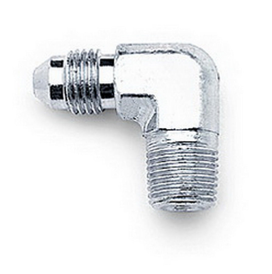 Russell Fitting - Adapter - 90 Degree - 3 AN Male to 1/8 in NPT Male - Steel - Nickel Plated - Each