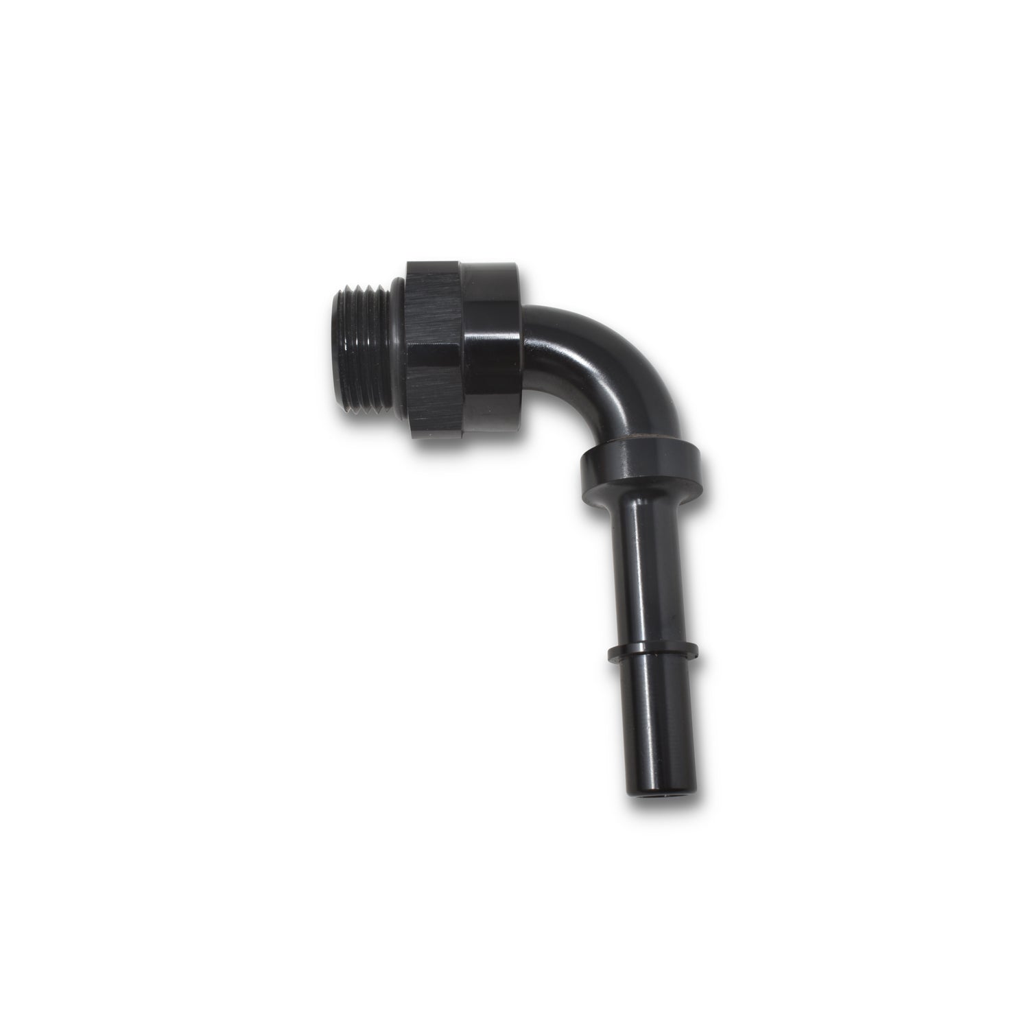 Russell Fitting - Fuel Line Adapter - 90 Degree - 8 AN Male O-Ring to 3/8 in SAE Male Quick Disconnect - Aluminum -