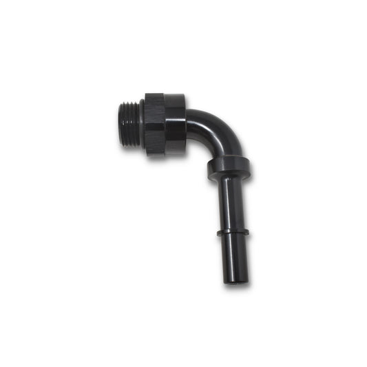 Russell Fitting - Fuel Line Adapter - 90 Degree - 8 AN Male O-Ring to 3/8 in SAE Male Quick Disconnect - Aluminum -