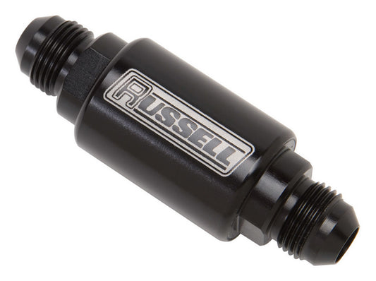 Russell Fuel Filter - Competition Series - In-Line - 40 Micron - Stainless Element - 6 AN Male Inlet - 6 AN Male