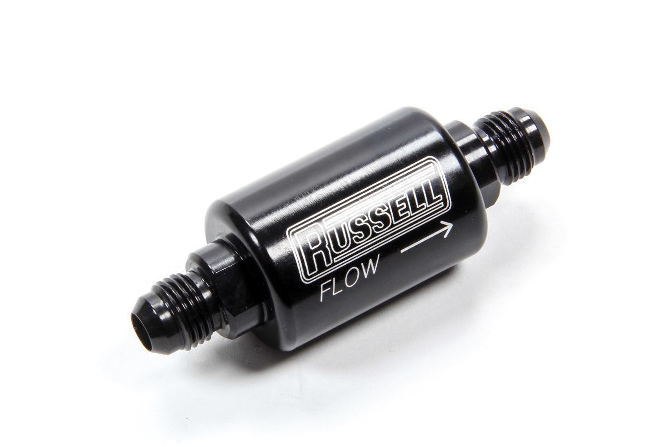 Russell Check Valve - Flapper - 6 AN Male Inlet - 6 AN Male Outlet - Aluminum - Black Anodized - Each