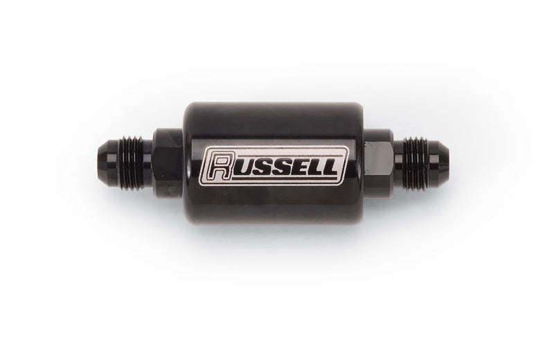 Russell Check Valve - Flapper - 8 AN Male Inlet - 8 AN Male Outlet - Aluminum - Black Anodized - Each