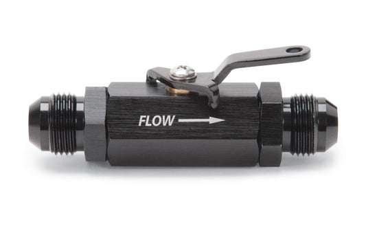 Russell Shut Off Valve - Manual - 8 AN Male to 8 AN Male - Aluminum - Black Anodized - Each