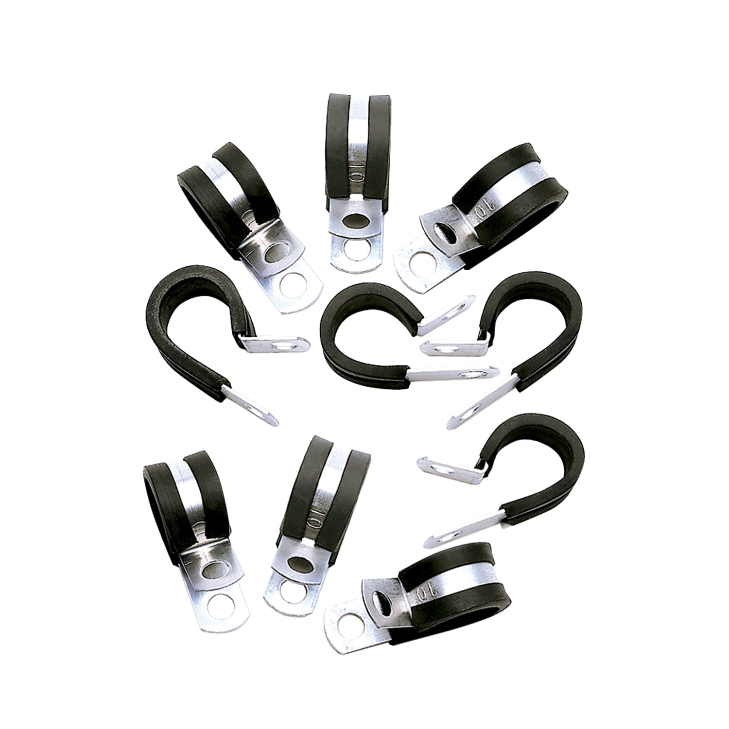 Russell Line Clamp - Adel - 4 AN - Rubber Lining - Steel - Set of 10