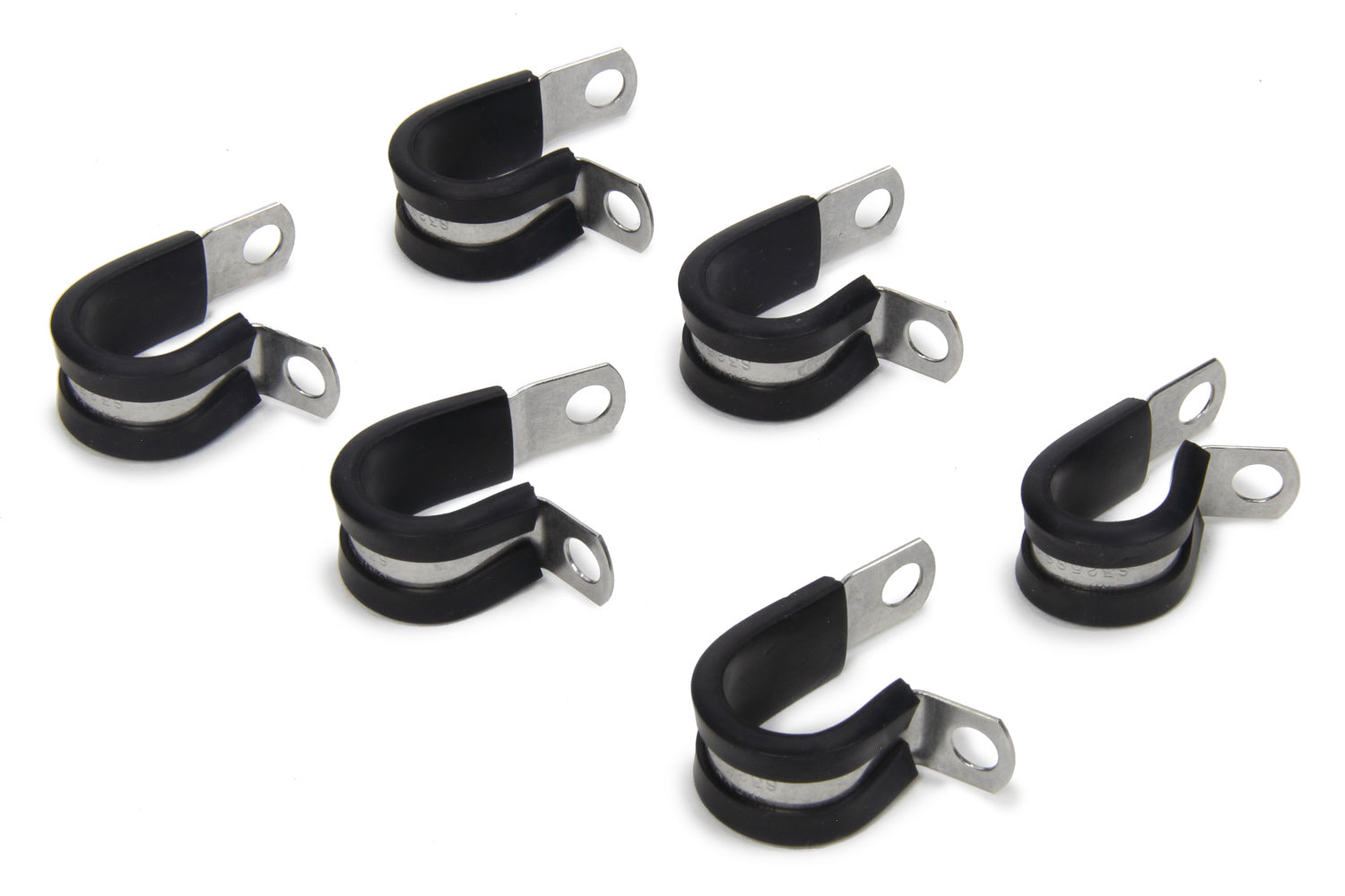 Russell Line Clamp - Adel - 8 AN Hose - Rubber Lining - Steel - Set of 6