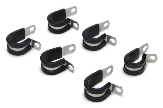 Russell Line Clamp - Adel - 8 AN Hose - Rubber Lining - Steel - Set of 6
