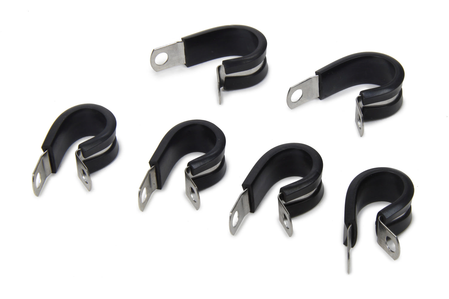 Russell Line Clamp - Adel - 10 AN Hose - Rubber Lining - Steel - Set of 6