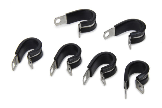 Russell Line Clamp - Adel - 10 AN Hose - Rubber Lining - Steel - Set of 6