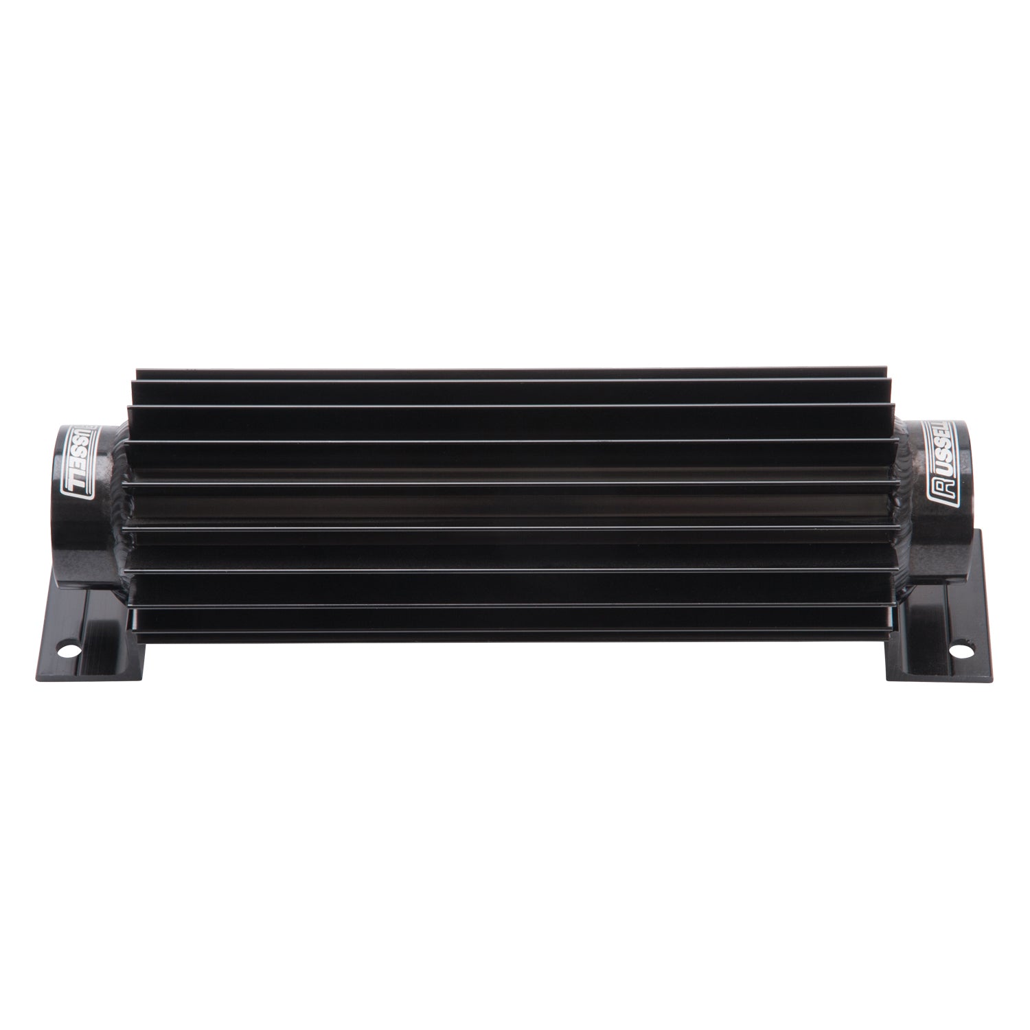 Russell Fluid Cooler - 10.375 x 2.25 x 3.125 in - Heat Sink - 8 AN Female O-Ring Inlet / Outlet - Aluminum - Black