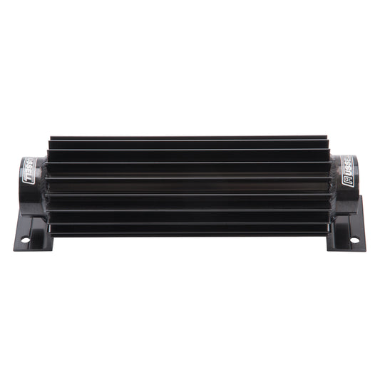 Russell Fluid Cooler - 10.375 x 2.25 x 3.125 in - Heat Sink - 8 AN Female O-Ring Inlet / Outlet - Aluminum - Black