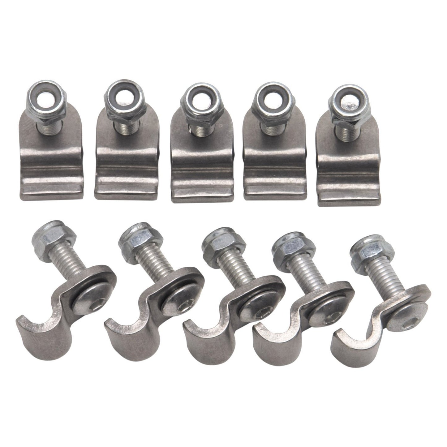 Russell Line Clamp - 2-Piece - 0.188 in ID - Stainless - Natural - Set of 12