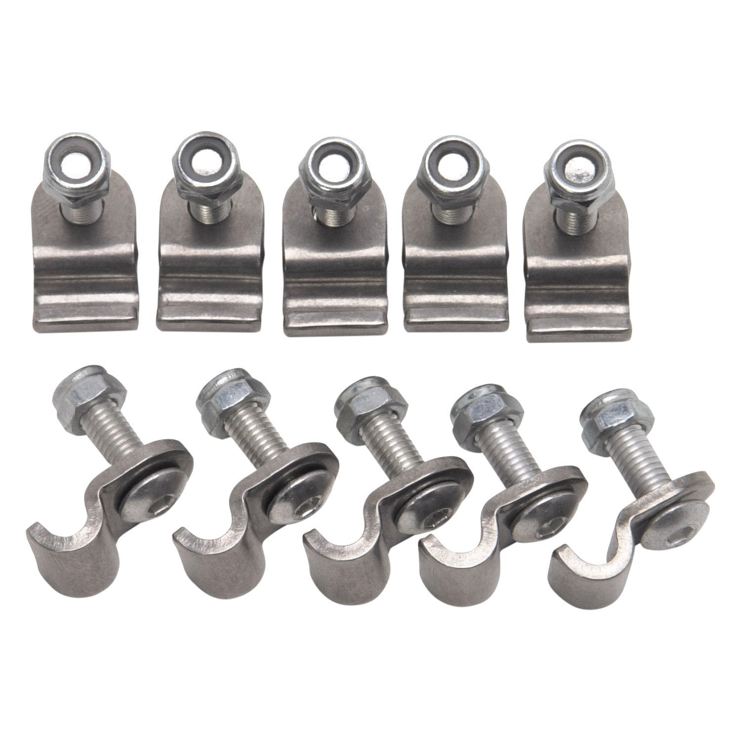 Russell Line Clamp - 2-Piece - 0.188 in ID - Stainless - Natural - Set of 12