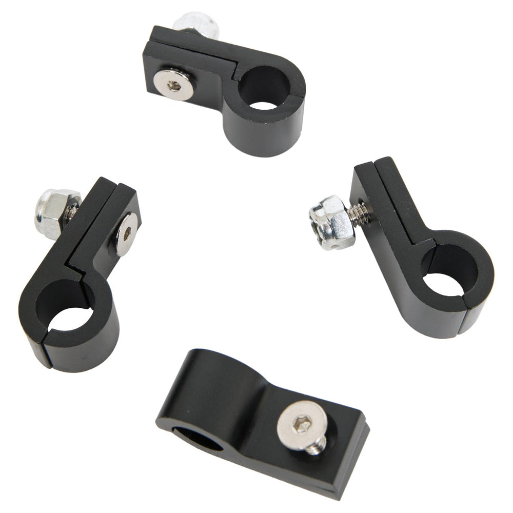 Russell Line Clamp - 2-Piece - 0.375 in ID - Aluminum - Black Anodized - Set of 4