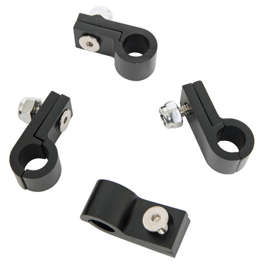 Russell Line Clamp - 2-Piece - 0.375 in ID - Aluminum - Black Anodized - Set of 4