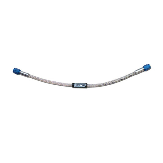 Russell Nitrous Hose - 24 in Long - 6 AN Hose - 6 AN Straight to 6 AN Straight Female - Braided Stainless - PTFE -