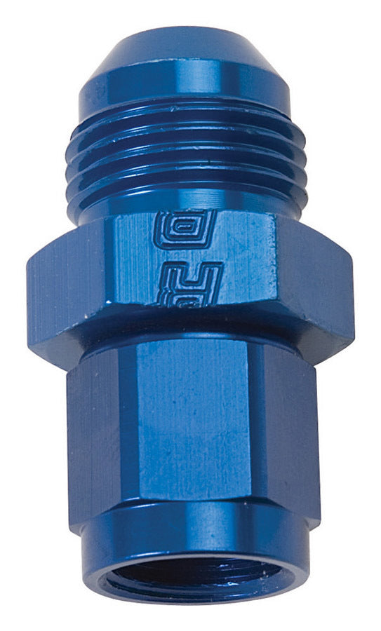 Russell Fitting - Adapter - Straight - 6 AN Female to 8 AN Male - Aluminum - Blue Anodized - Each