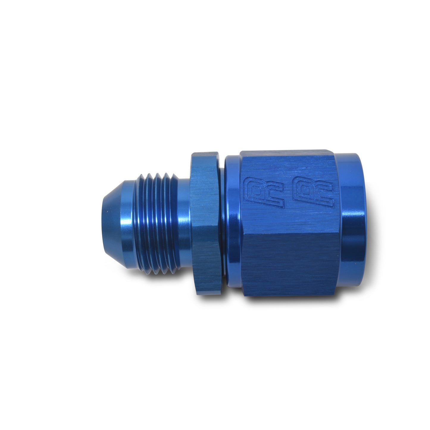 Russell Fitting - Adapter - Straight - 8 AN Female to 4 AN Male - Aluminum - Blue Anodized - Each