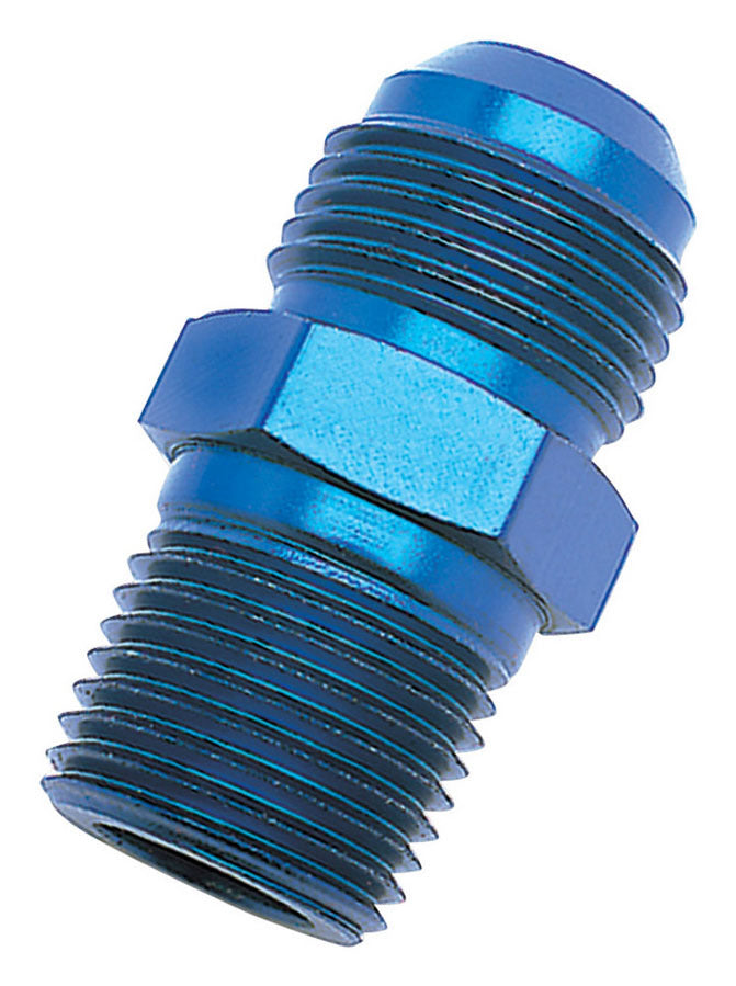Russell Fitting - Adapter - Straight - 4 AN Male to 3/8 in NPT Male - Aluminum - Blue Anodized - Each