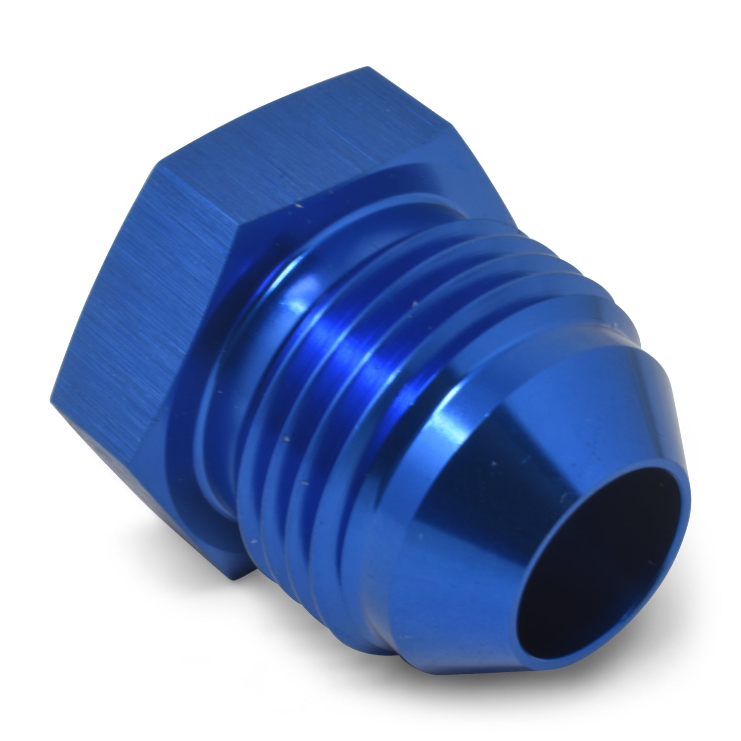Russell Fitting - Plug - 6 AN - Hex Head - Aluminum - Blue Anodized - Each