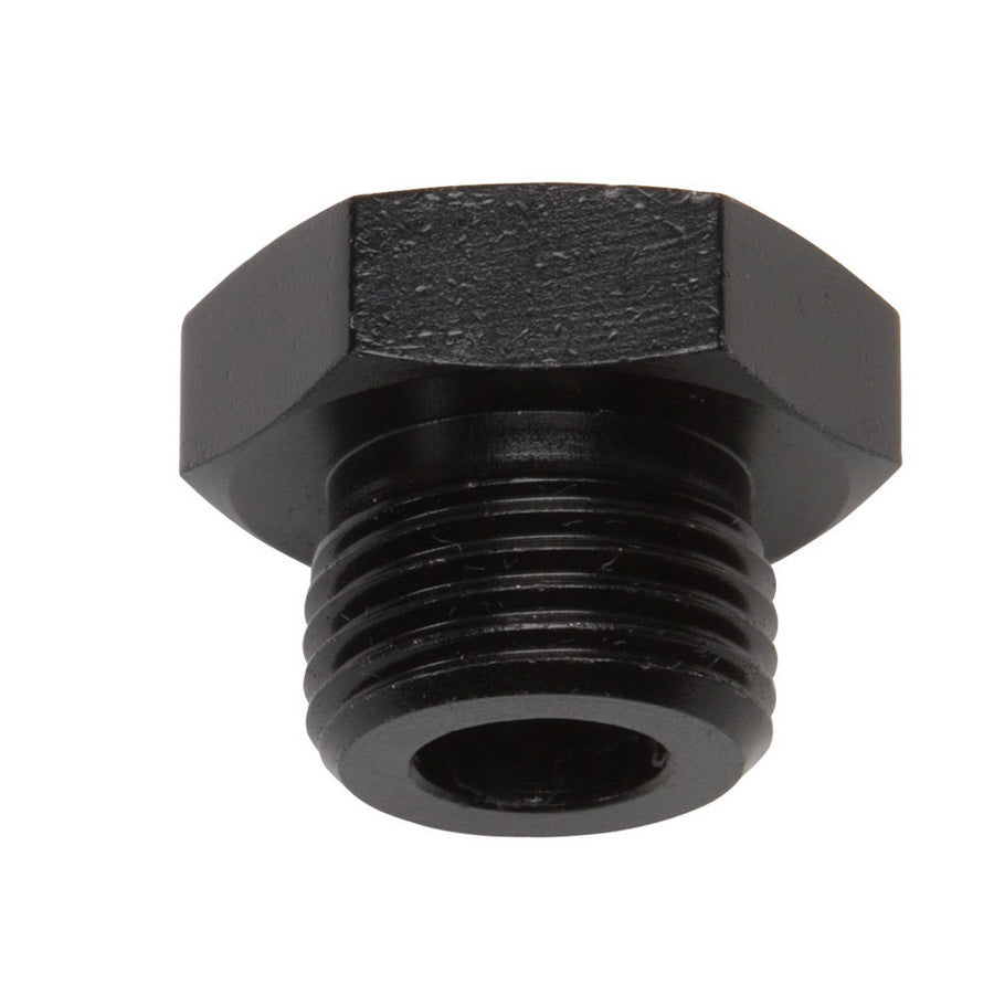 Russell Fitting - Plug - 6 AN - Hex Head - Aluminum - Black Anodized - Each