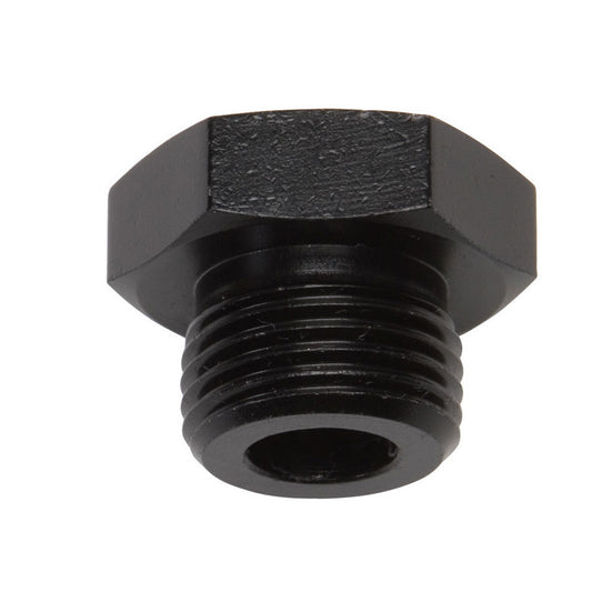 Russell Fitting - Plug - 6 AN - Hex Head - Aluminum - Black Anodized - Each
