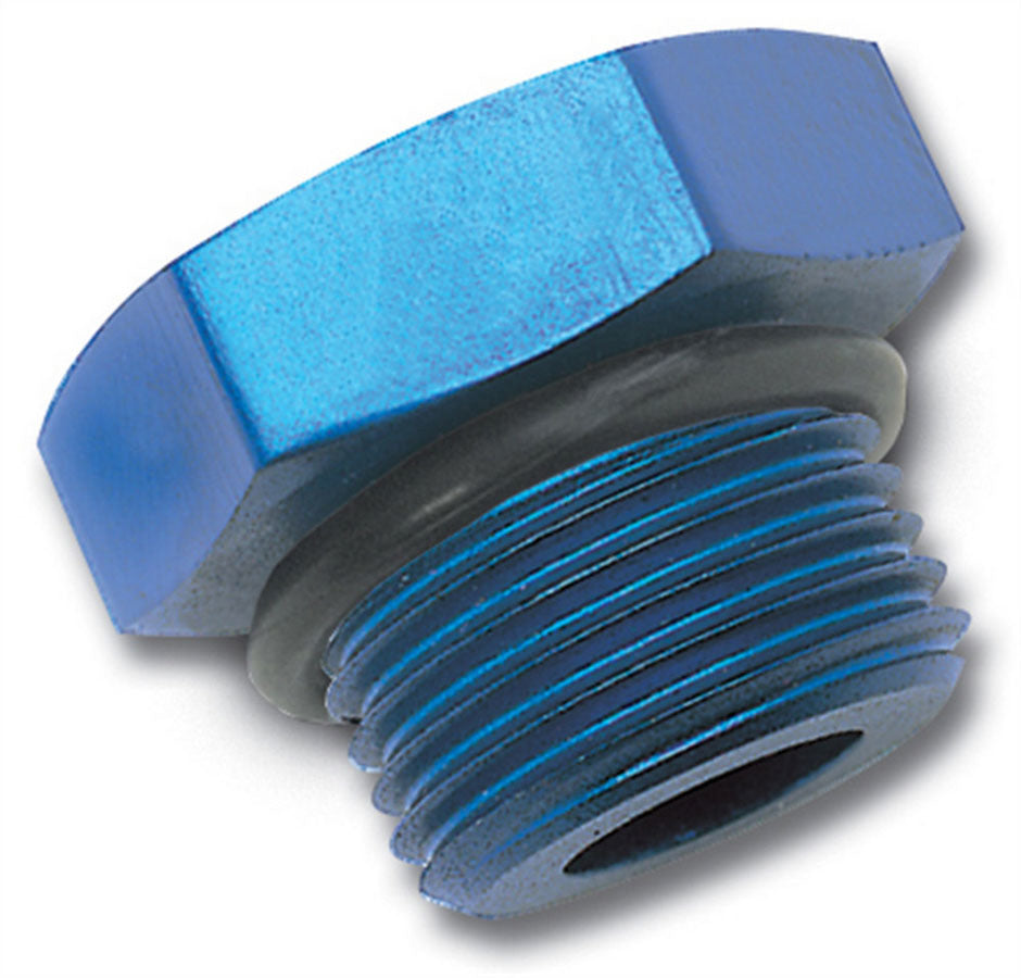 Russell Fitting - Plug - 10 AN - O-Ring - Hex Head - Aluminum - Blue Anodized - Each