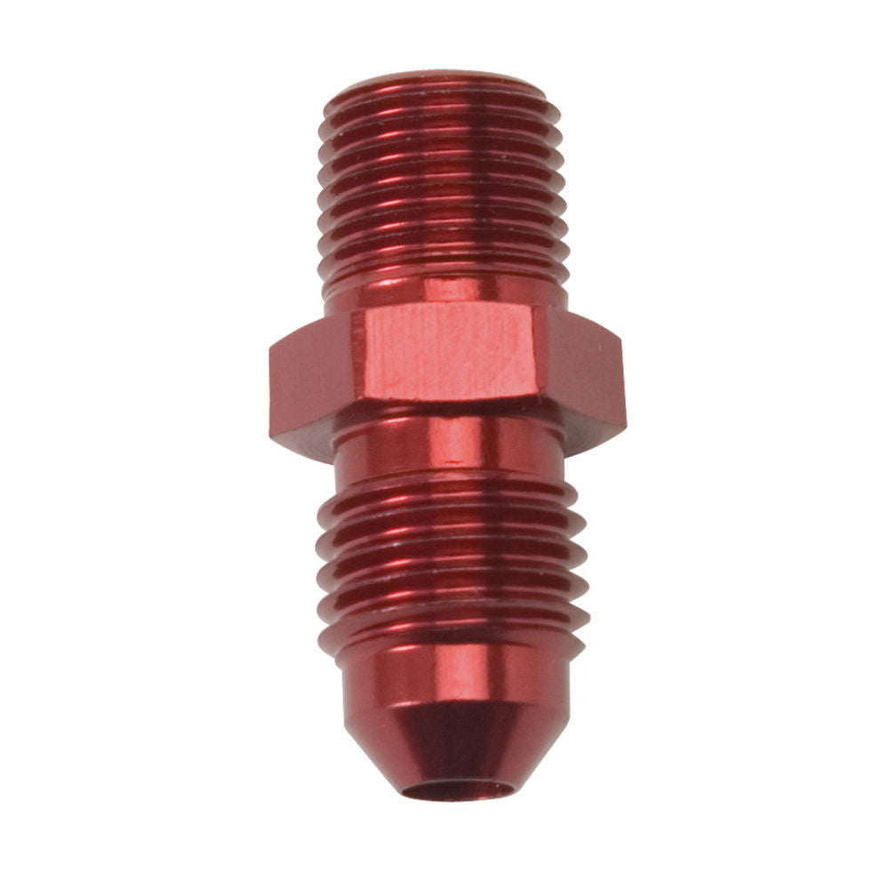 Russell Fitting - Adapter - Straight - 4 AN Male to 1/8 in NPT Male - Aluminum - Red Anodized - Each