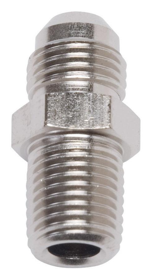 Russell Fitting - Adapter - Straight - 6 AN Male to 1/4 in NPT Male - Aluminum - Nickel Anodized - Each