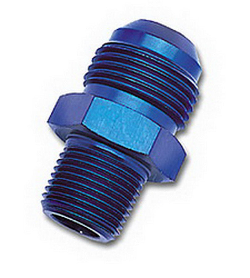 Russell Fitting - Adapter - Straight - 6 AN Male to 1/8 in NPT Male - Aluminum - Blue Anodized - Each