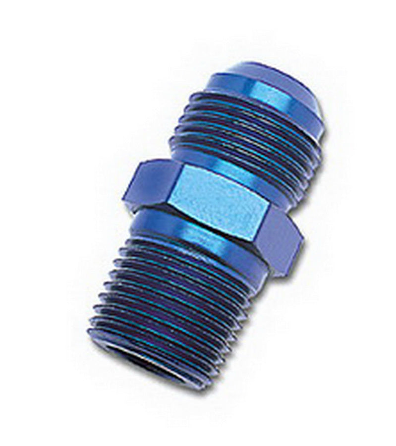 Russell Fitting - Adapter - Straight - 6 AN Male to 3/8 in NPT Male - Aluminum - Blue Anodized - Each