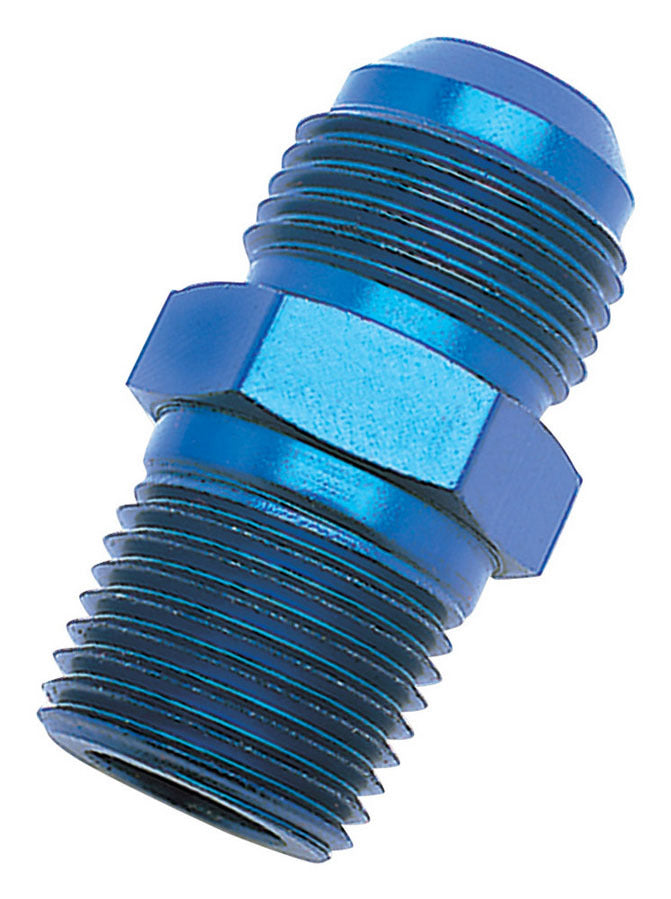 Russell Fitting - Adapter - Straight - 8 AN Male to 3/8 in NPT Male - Aluminum - Blue Anodized - Each