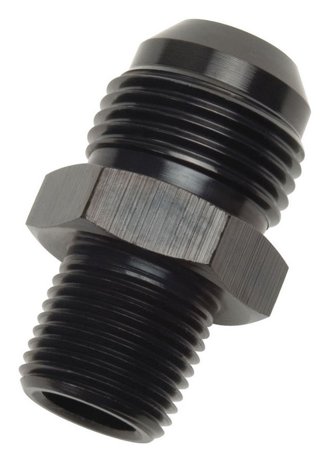 Russell Fitting - Adapter - Straight - 8 AN Male to 1/2 in NPT Male - Aluminum - Black Anodized - Each