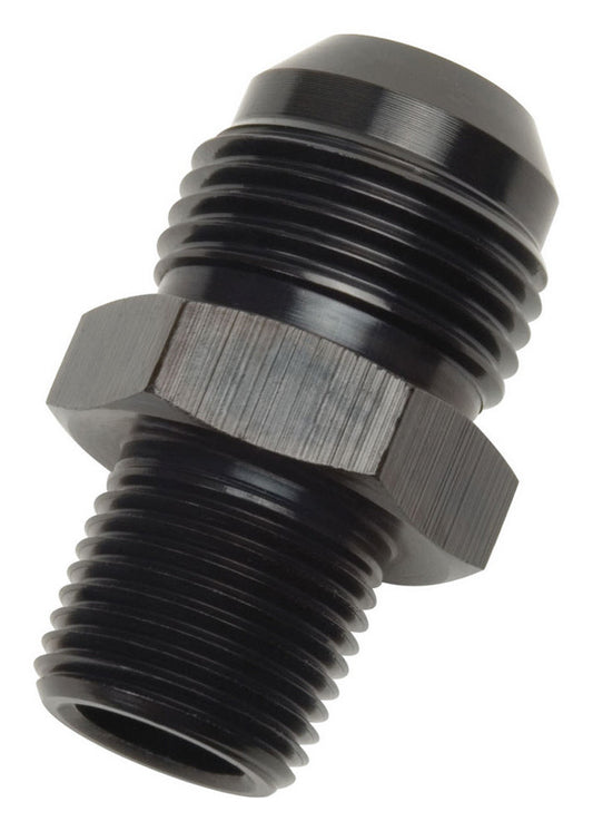 Russell Fitting - Adapter - Straight - 8 AN Male to 1/2 in NPT Male - Aluminum - Black Anodized - Each