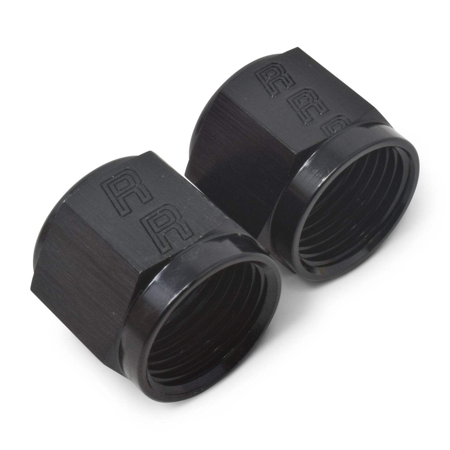 Russell Fitting - Tube Nut - 4 AN - 1/4 in Tube - Aluminum - Black Anodized - Set of 6