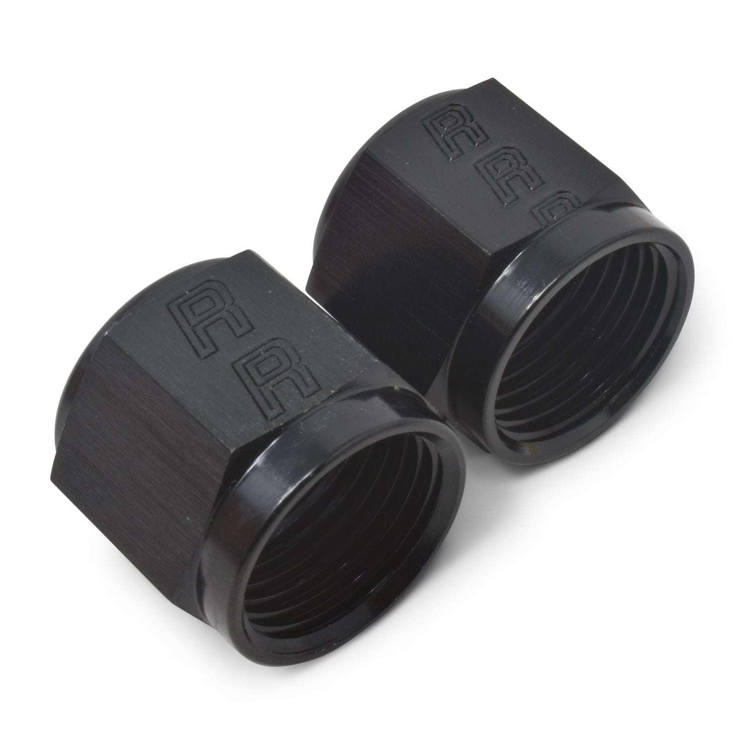 Russell Fitting - Tube Nut - 4 AN - 1/4 in Tube - Aluminum - Black Anodized - Set of 6