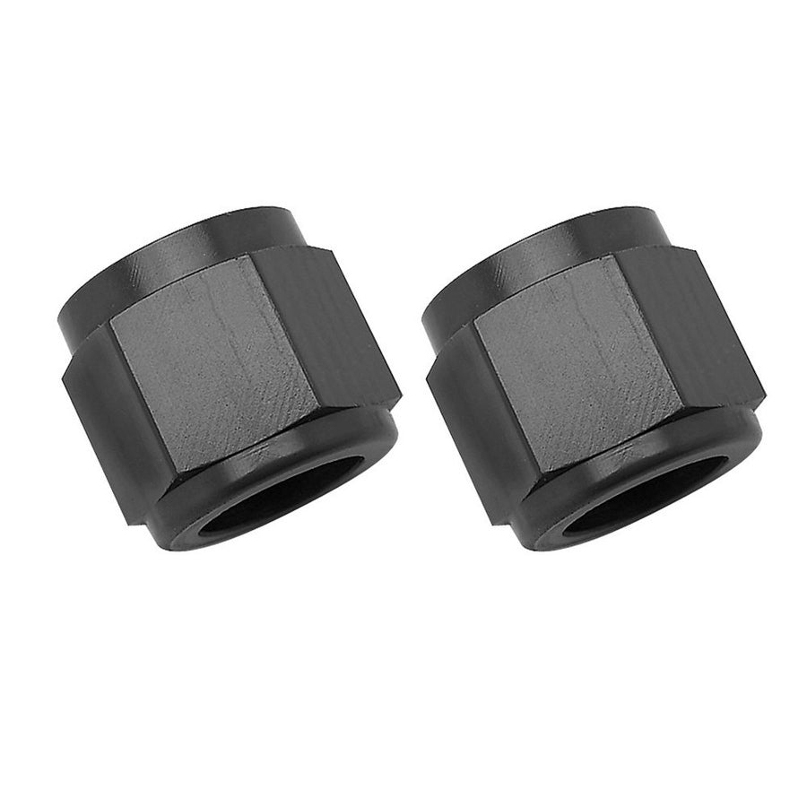 Russell Fitting - Tube Nut - 8 AN - 1/2 in Tube - Aluminum - Black Anodized - Pair