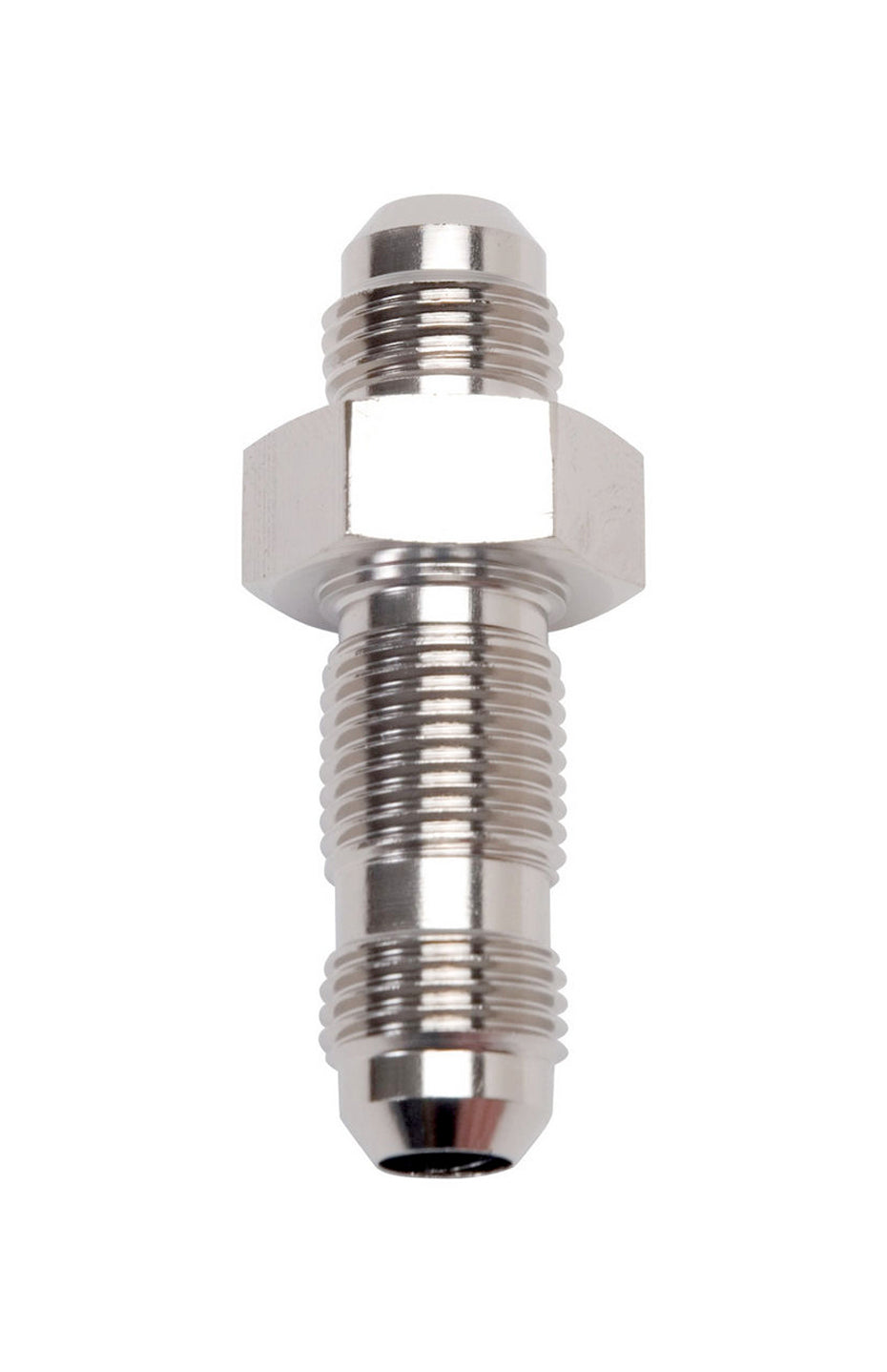 Russell Fitting - Bulkhead - Straight - 3 AN Male to 3 AN Male Bulkhead - Aluminum - Nickel Anodized - Each