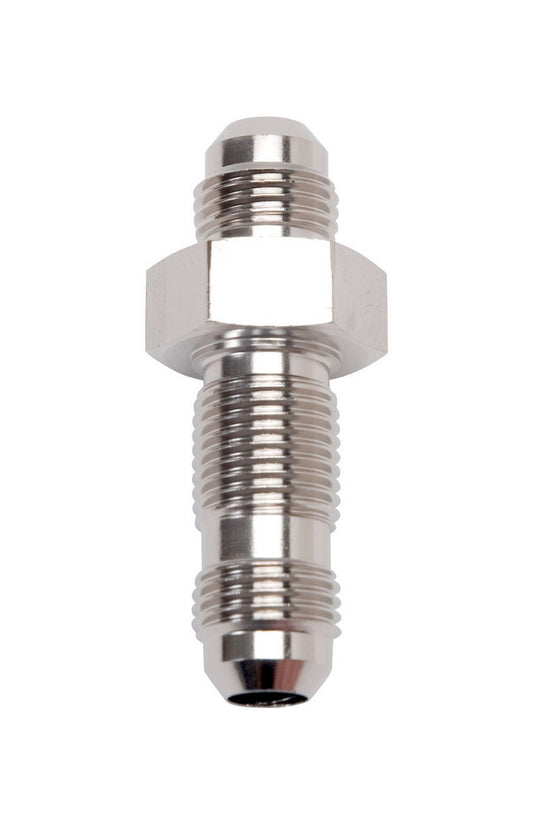 Russell Fitting - Bulkhead - Straight - 3 AN Male to 3 AN Male Bulkhead - Aluminum - Nickel Anodized - Each