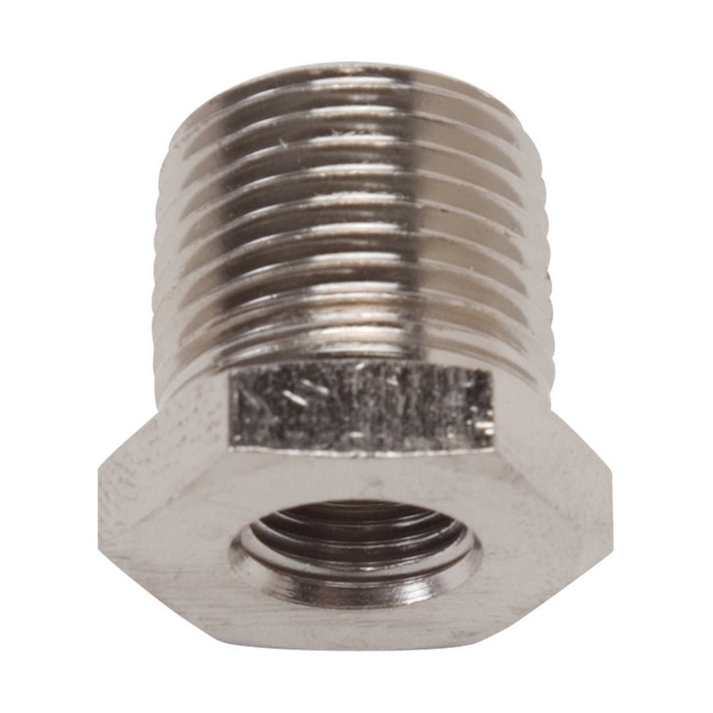 Russell Fitting - Bushing - 1/4 in NPT Male to 1/8 in NPT Female - Aluminum - Nickel Anodized - Each