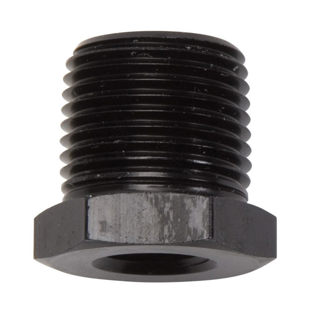 Russell Fitting - Adapter - Straight - 3/8 in NPT Male to 1/8 in NPT Female - Aluminum - Black Anodized - Each