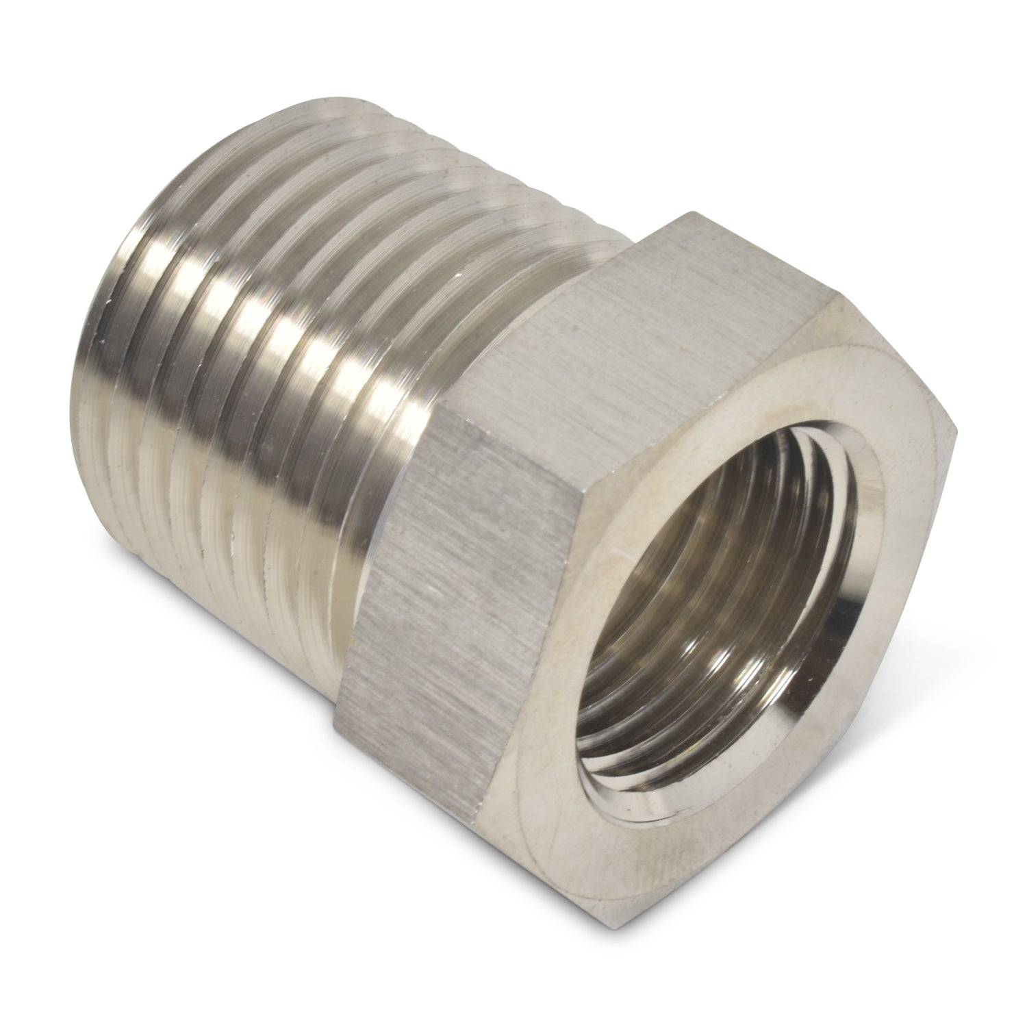 Russell Fitting - Bushing - 1/2 in NPT Male to 1/8 in NPT Female - Aluminum - Nickel Anodized - Each