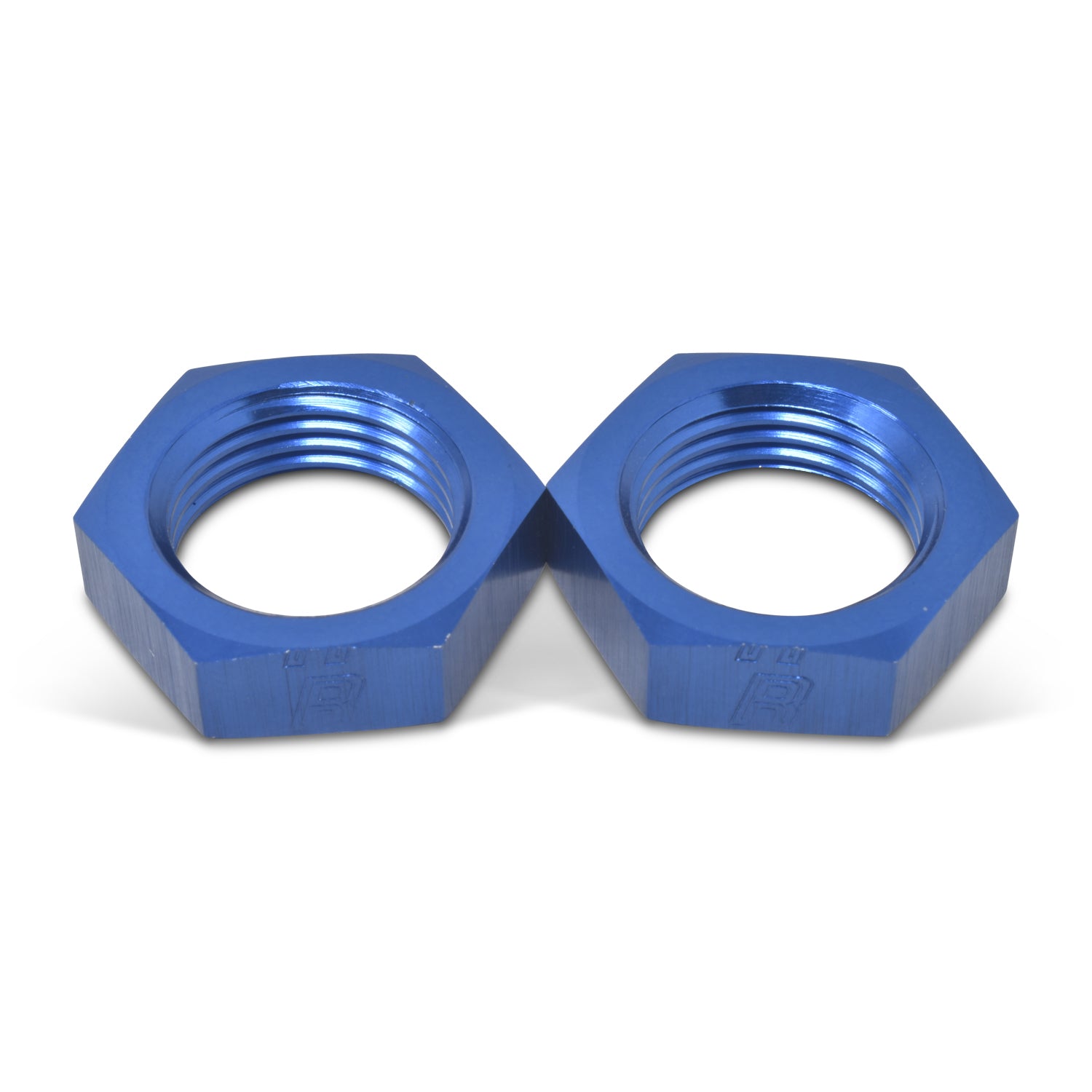Russell Bulkhead Fitting Nut - 6 AN - Aluminum - Blue Anodized - Pair