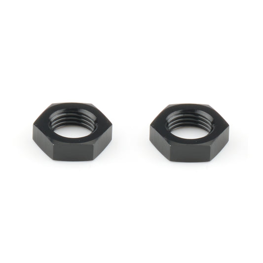 Russell Bulkhead Fitting Nut - 6 AN - Aluminum - Black Anodized - Pair